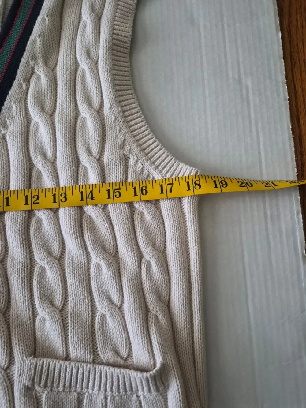 J Crew Organic Cotton Grandpa Core Cable Knit V-Neck Cardigan Vest